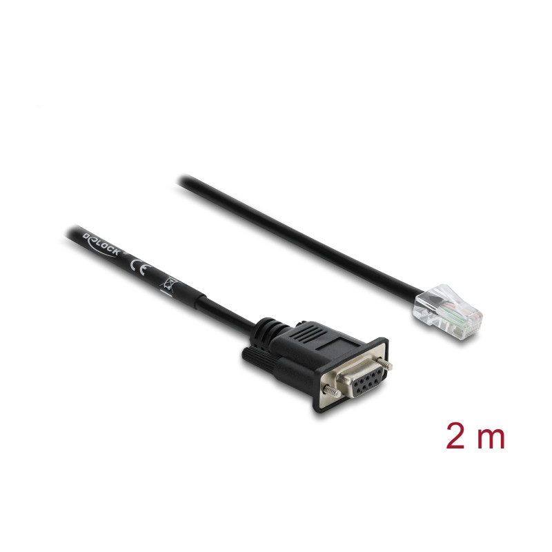 Delock Seriell RS-232/422/485 Adapterkabel Sub-D 9 Buchse zu RJ45 Stecker 2 m
