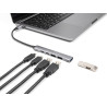 Delock 4 Port Slim USB Type-C™ Hub mit 1 x USB 10 Gbps Typ-A + 2 x USB 2.0 Typ-A + 1 x USB 2.0 USB Type-C™ und PD 95 W