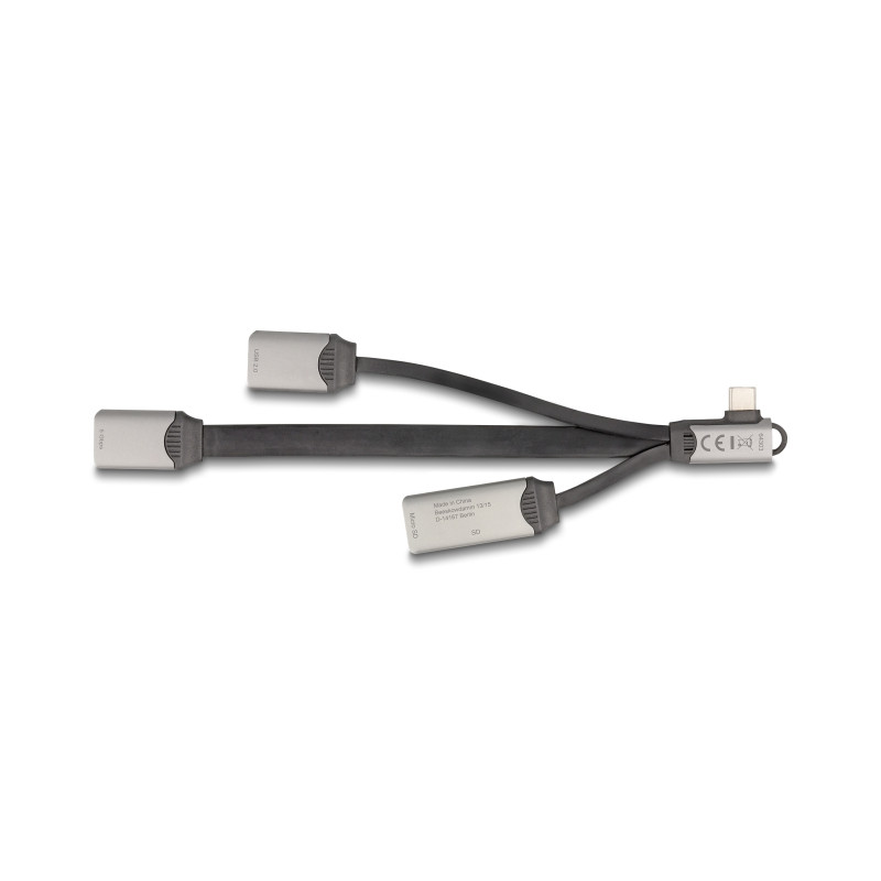 Delock 2 Port USB Hub inklusive SD und Micro SD Card Reader mit USB Type-C™ Anschluss