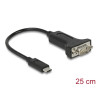 Delock Adapter USB Type-C™ zu 1 x Seriell RS-232 D-Sub 9 Pin Stecker mit Muttern 25 cm