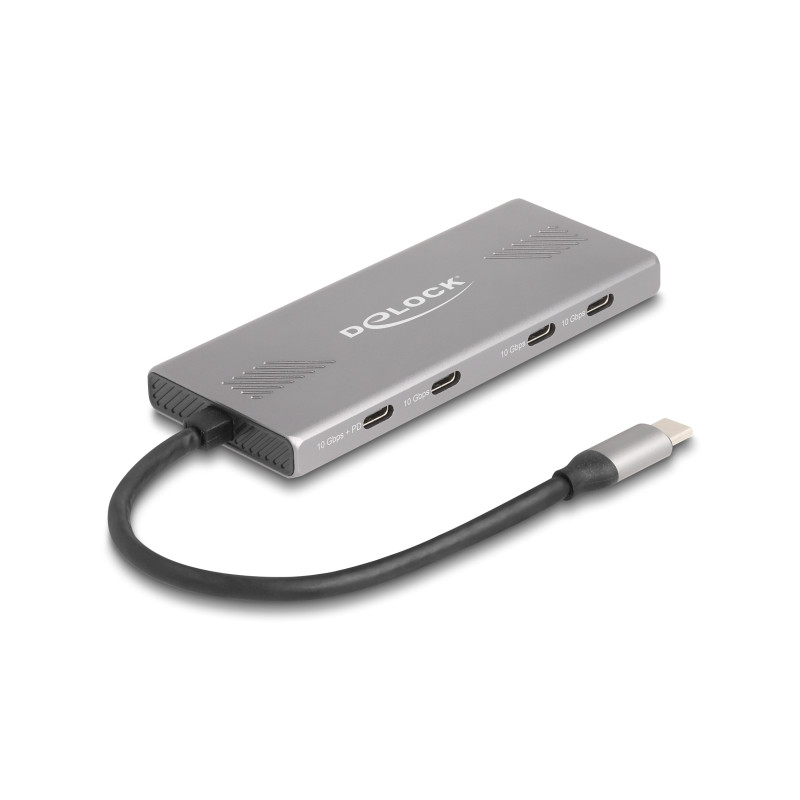 Delock 7 Port USB Hub 10 Gbps mit 4 x USB Type-C™ Buchse und 3 x USB Typ-A Buchse mit PD 80 W