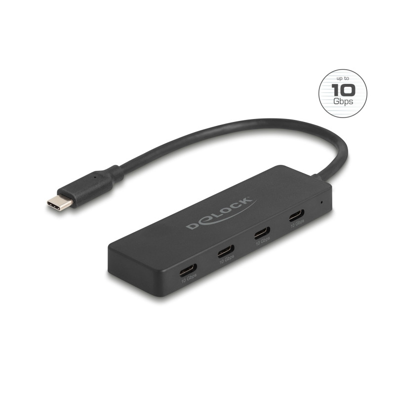 Delock USB 10 Gbps USB Type-C™ Hub mit 4 x USB Type-C™ Buchse schwarz