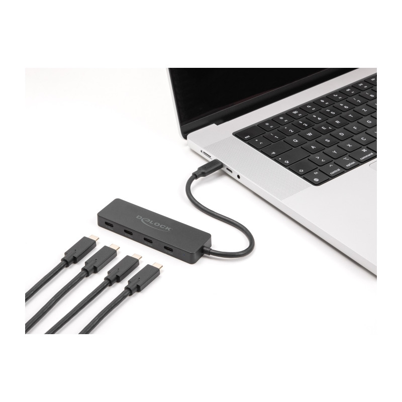 Delock USB 10 Gbps USB Type-C™ Hub mit 4 x USB Type-C™ Buchse schwarz