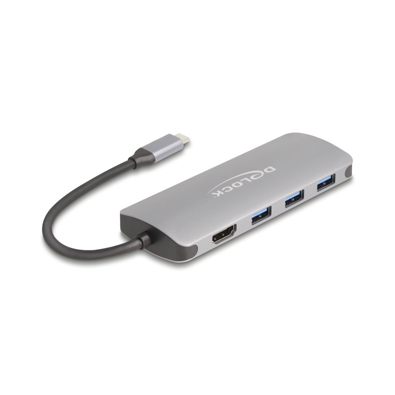 Delock 7 Port USB 10 Gbps Hub und 4K HDMI Ausgang mit USB Type-C™ Anschluss und PD 3.0 90 Watt