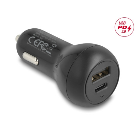Delock Kfz Ladeadapter USB Type-C™ PD 3.0 und USB Typ-A mit 32 W