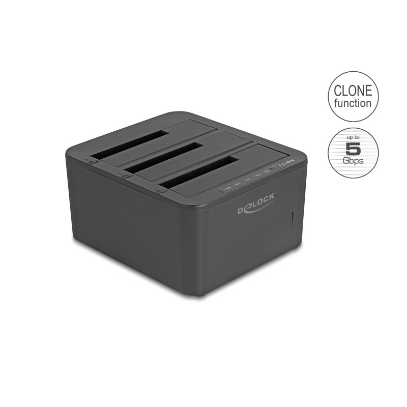 Delock USB Dockingstation für 3 x SATA HDD / SSD mit 1:2 Klon Funktion