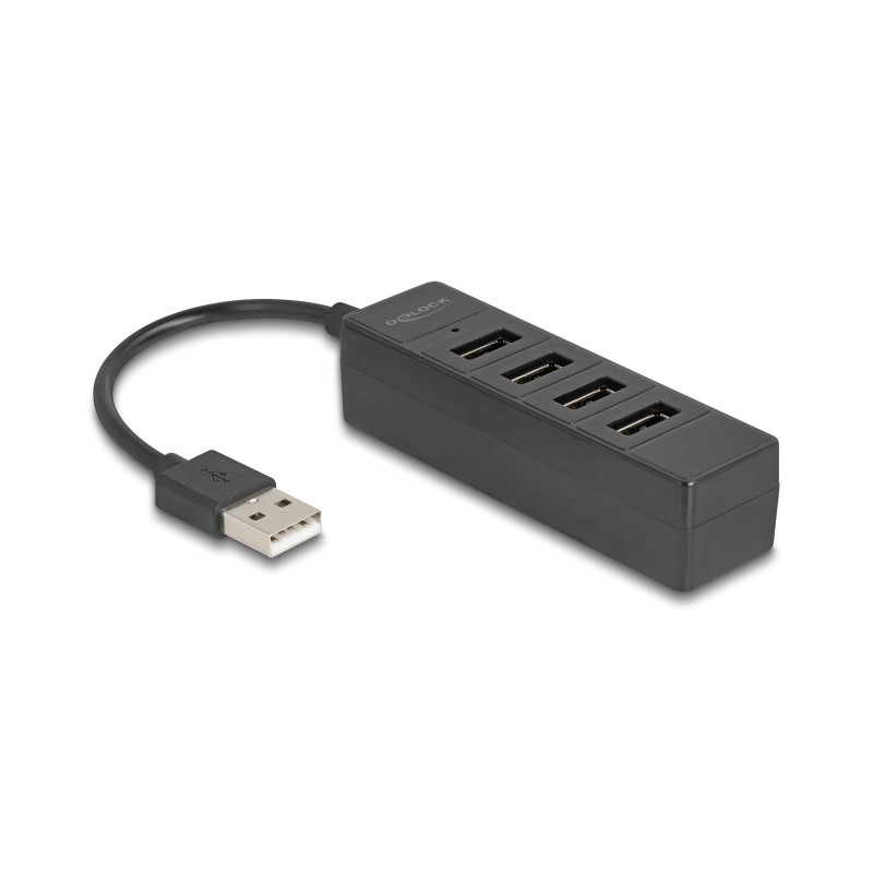 Delock USB Hub 4 Port USB 2.0 mit 4 x USB Typ-A Buchse schwarz