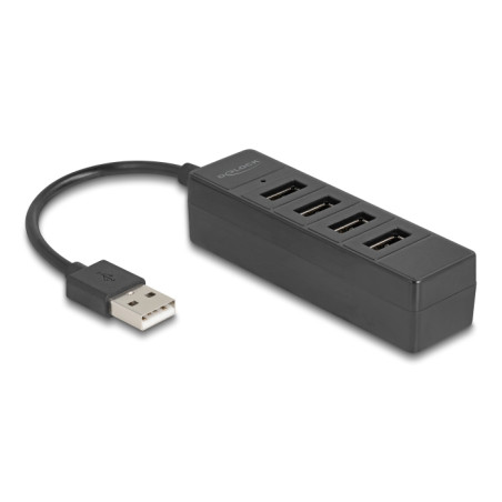 Delock USB Hub 4 Port USB 2.0 mit 4 x USB Typ-A Buchse schwarz