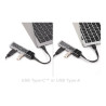 Delock 4 Port USB Hub 5 Gbps mit USB Typ-A oder USB Type-C™ Anschluss in transparentem Gehäuse