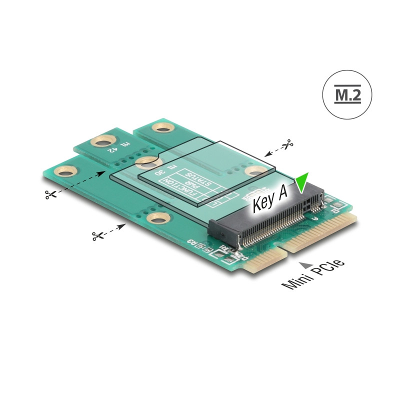 Delock Adapter Mini PCIe Stecker zu M.2 Key A Slot