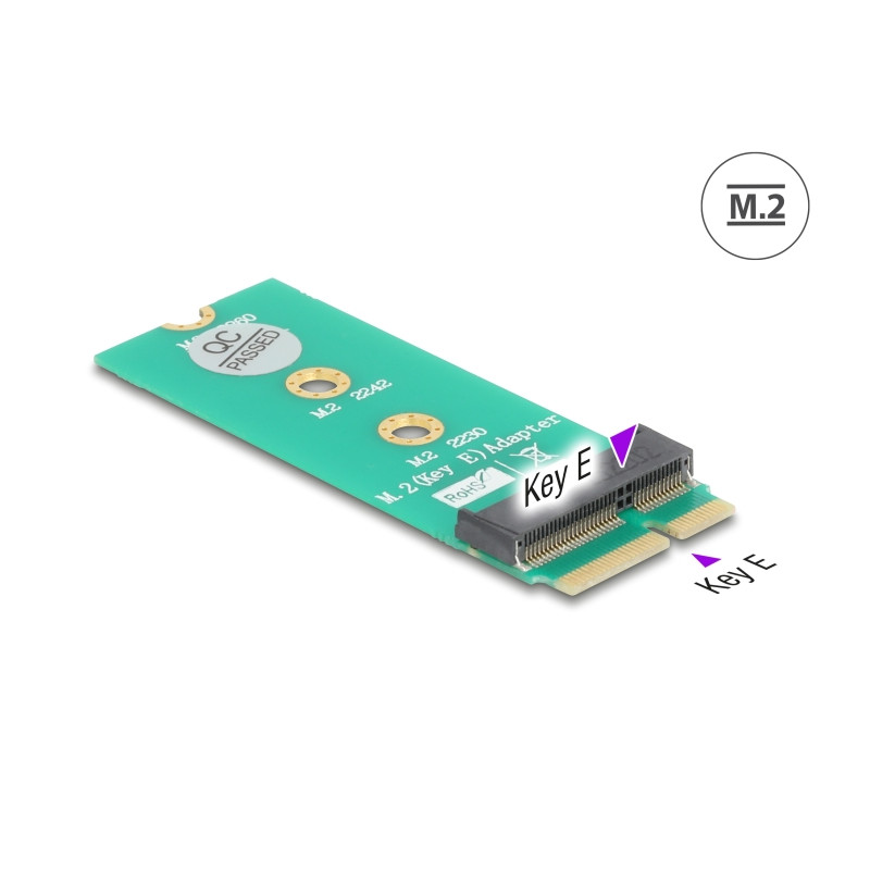 Delock Adapter M.2 Key E Stecker zu M.2 Key E Slot - Portschoner und Verlängerung