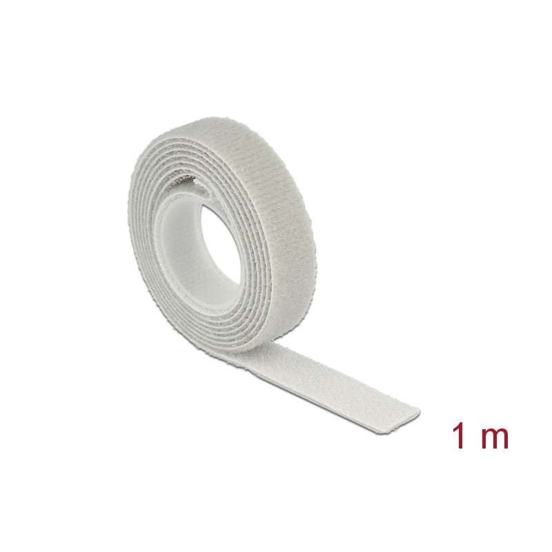 Delock Klettband auf Rolle L 1 m x B 13 mm grau
