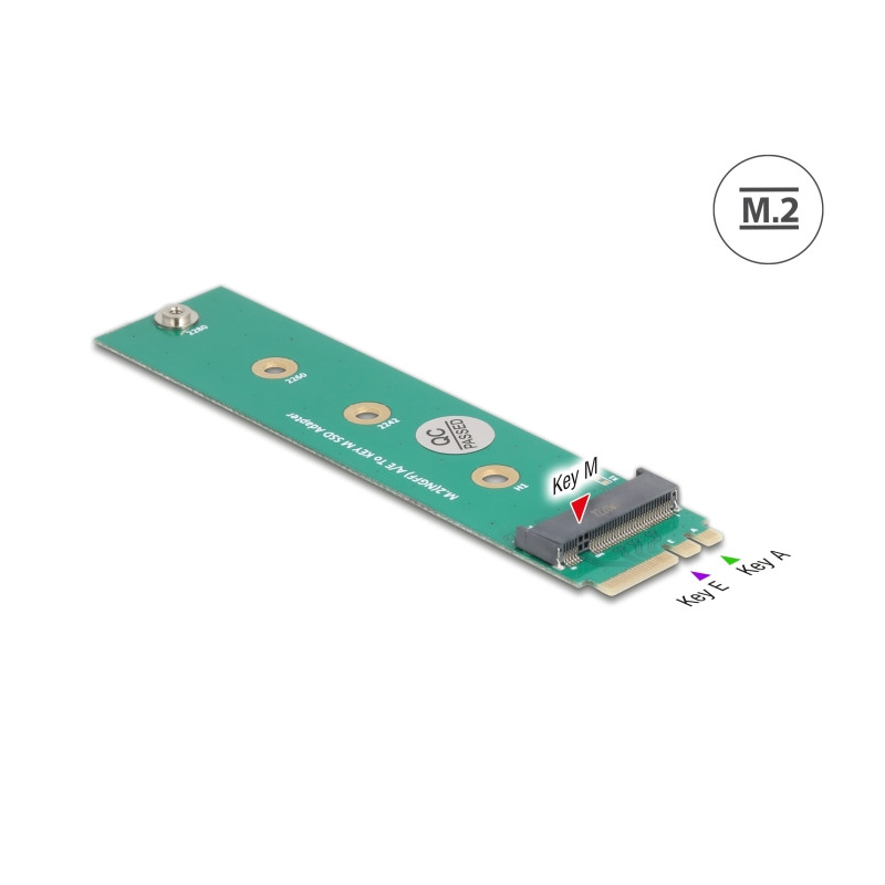 Delock Adapter M.2 Key A+E Stecker zu M.2 Key M Slot