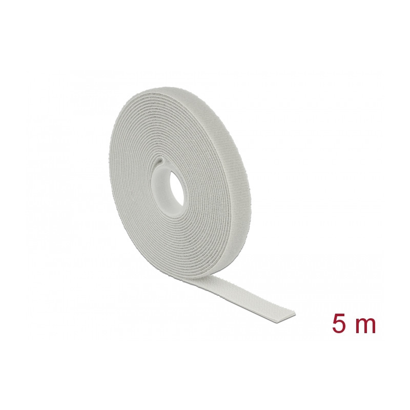 Delock Klettband auf Rolle L 5 m x B 13 mm grau
