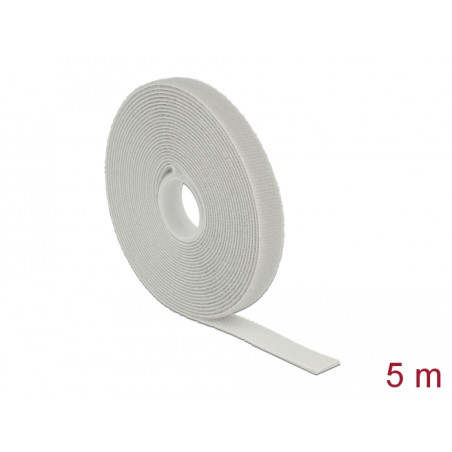 Delock Klettband auf Rolle L 5 m x B 13 mm grau