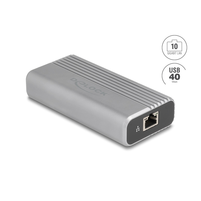 Delock USB 40 Gbps USB Type-C™ Netzwerk Adapter 10 Gigabit LAN 1 x RJ45