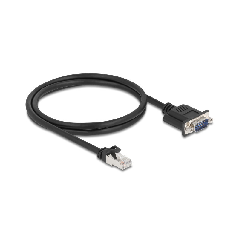 Delock CAN Bus Kabel RJ45 Stecker zu D-Sub 9 Pin Stecker mit Muttern Cat.5e STP 1 m