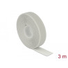 Delock Klettband auf Rolle L 3 m x B 20 mm grau
