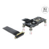 Delock PCI Express 3.0 x4 zu M.2 Key M Adapter mit Lüfter und Kabel 10 cm