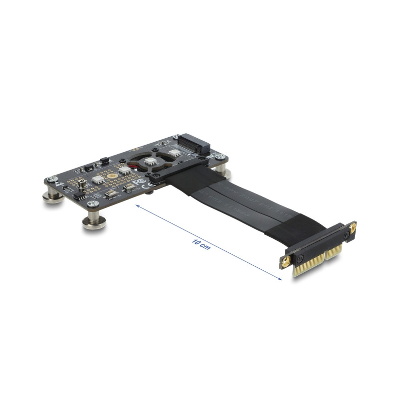 Delock PCI Express 3.0 x4 zu M.2 Key M Adapter mit Lüfter und Kabel 10 cm