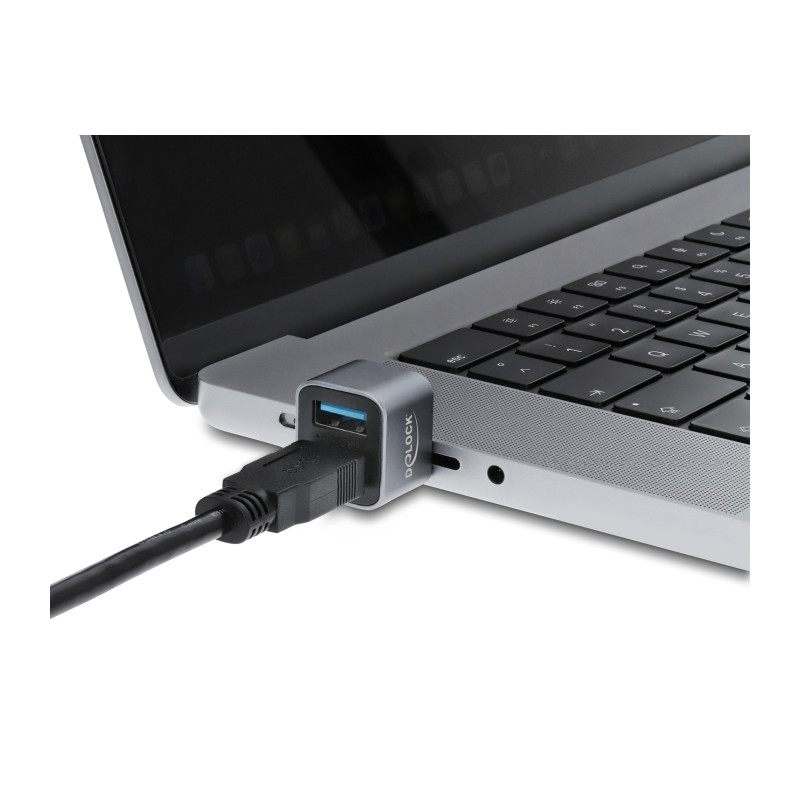 Delock Mini USB Hub USB Type-C™ Stecker zu 1 x USB 10 Gbps USB Typ-A und 1 x USB 2.0 Typ-A
