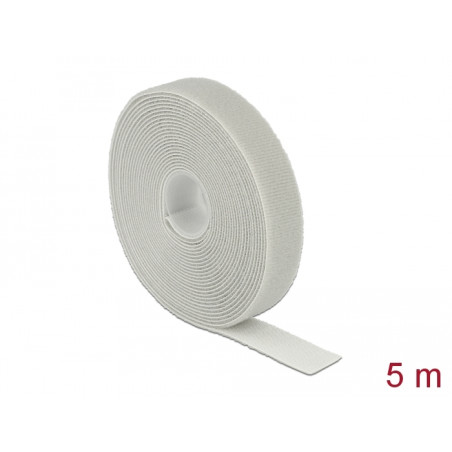 Delock Klettband auf Rolle L 5 m x B 20 mm grau