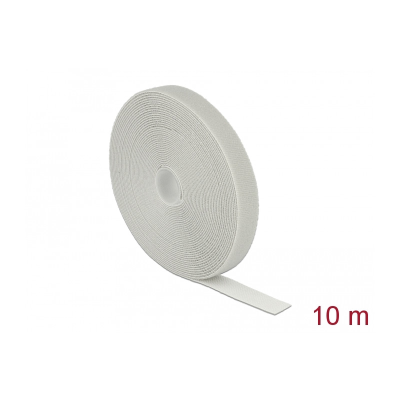 Delock Klettband auf Rolle L 10 m x B 20 mm grau