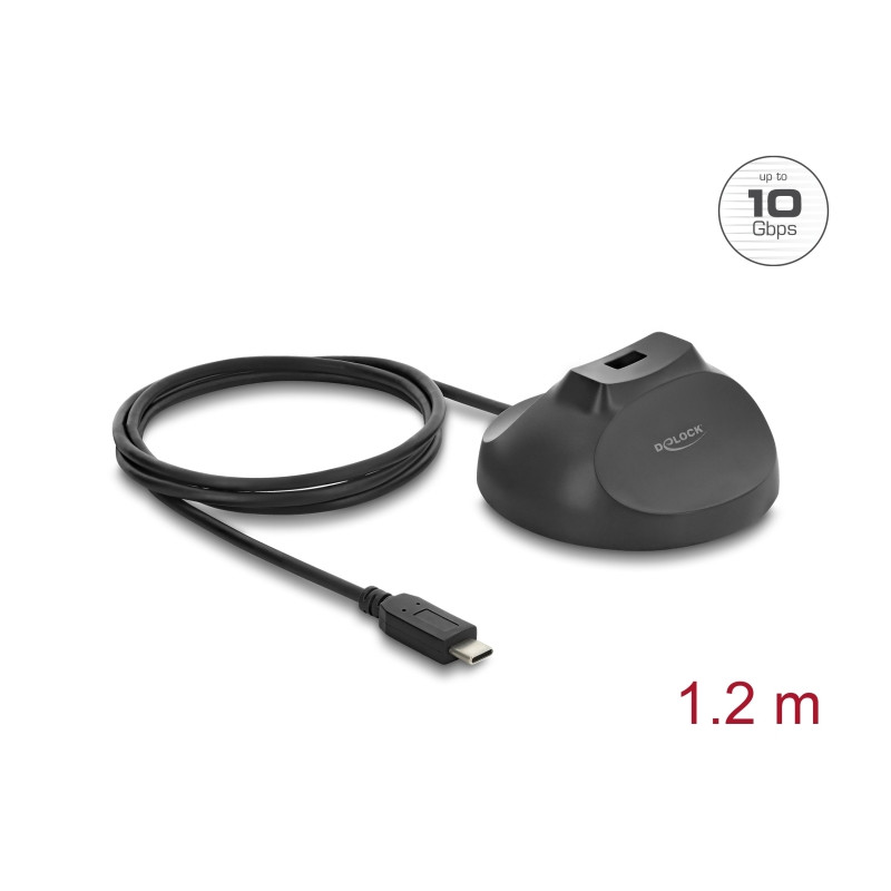 Delock Magnetischer Standfuß USB Typ-A Buchse zu USB Type-C™ Stecker 10 Gbps Docking Kabel 1,2 m