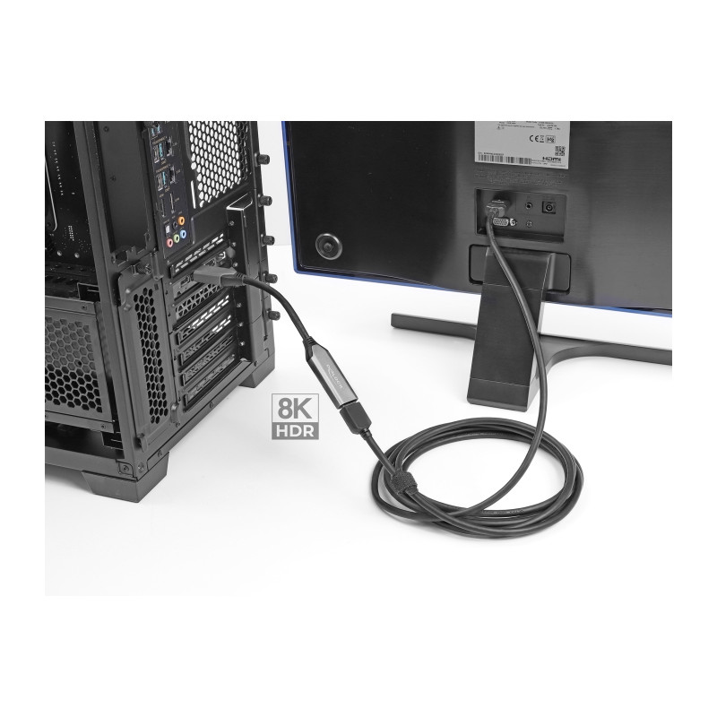 Delock Aktiver DisplayPort 1.4 zu HDMI Adapter 8K mit HDR Funktion