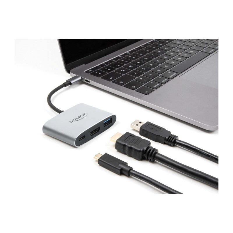Delock USB Type-C™ Adapter zu HDMI 4K 60 Hz mit USB Typ-A und USB Type-C™ PD 3.1 140 W