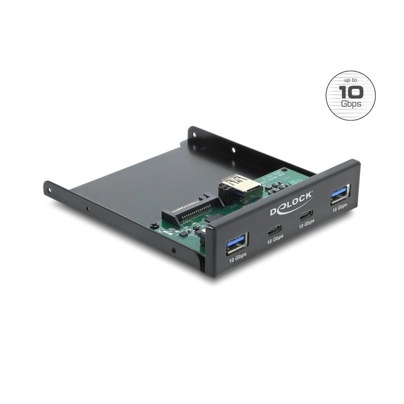 Delock Front Panel 3.5″ USB 10 Gbps 2 x USB Type-C™ + 2 x USB Typ-A