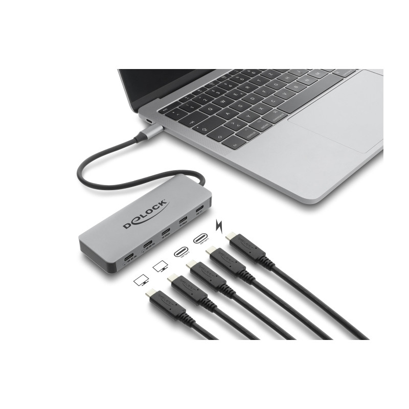 Delock 2 Port USB 10 Gbps Hub und 2 Port USB-C™ 4K mit PD 3.0 100 Watt