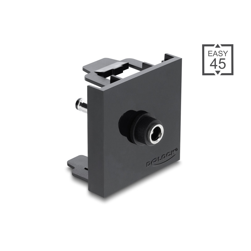 Delock Easy 45 Modul DC 5,5 x 2,1 mm Buchse zu DC 5,5 x 2,5 mm Stecker schwarz