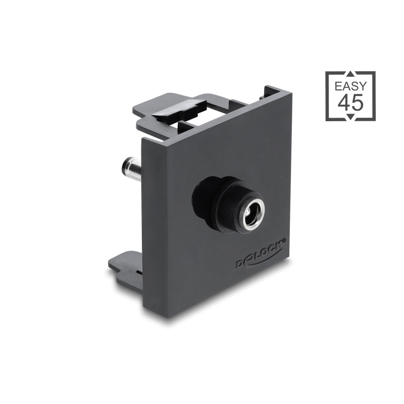 Delock Easy 45 Modul DC 5,5 x 2,5 mm Buchse zu DC 5,5 x 2,1 mm Stecker schwarz