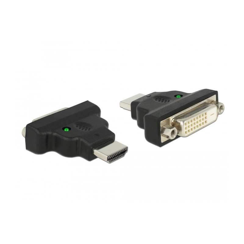 Delock Adapter HDMI Stecker zu DVI 24+1 Pin Buchse mit LED