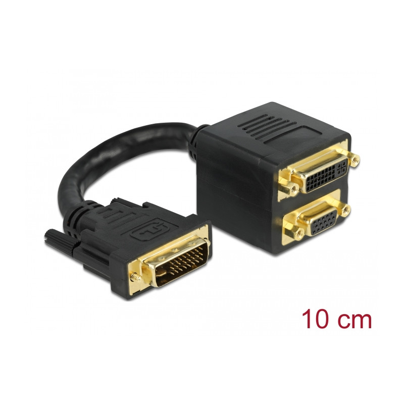 Delock Adapter DVI-I Stecker zu DVI-I und VGA Buchse