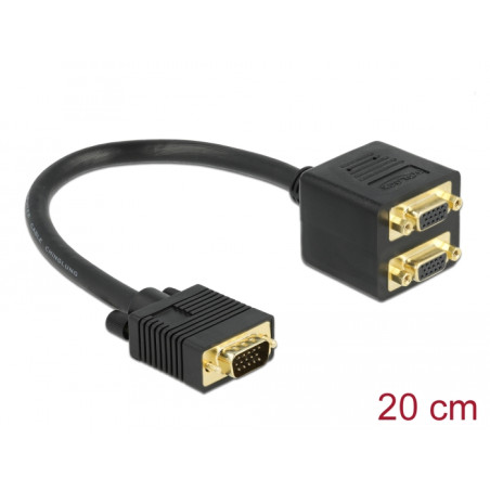 Delock Adapter VGA Stecker zu 2 x VGA Buchse