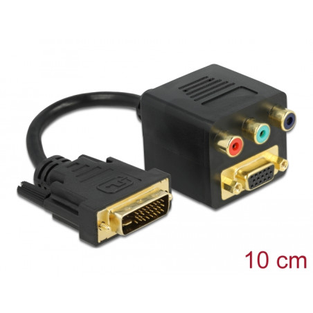 Delock Adapter DVI 24+5 Stecker zu VGA + 3 x Cinchbuchse