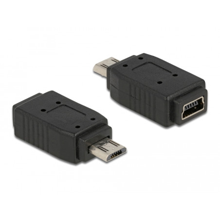 Delock Adapter USB micro-B Stecker zu USB Mini 5 Pin Buchse