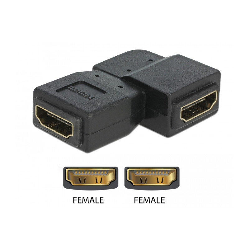 Delock Adapter HDMI Buchse zu HDMI Buchse 90° links