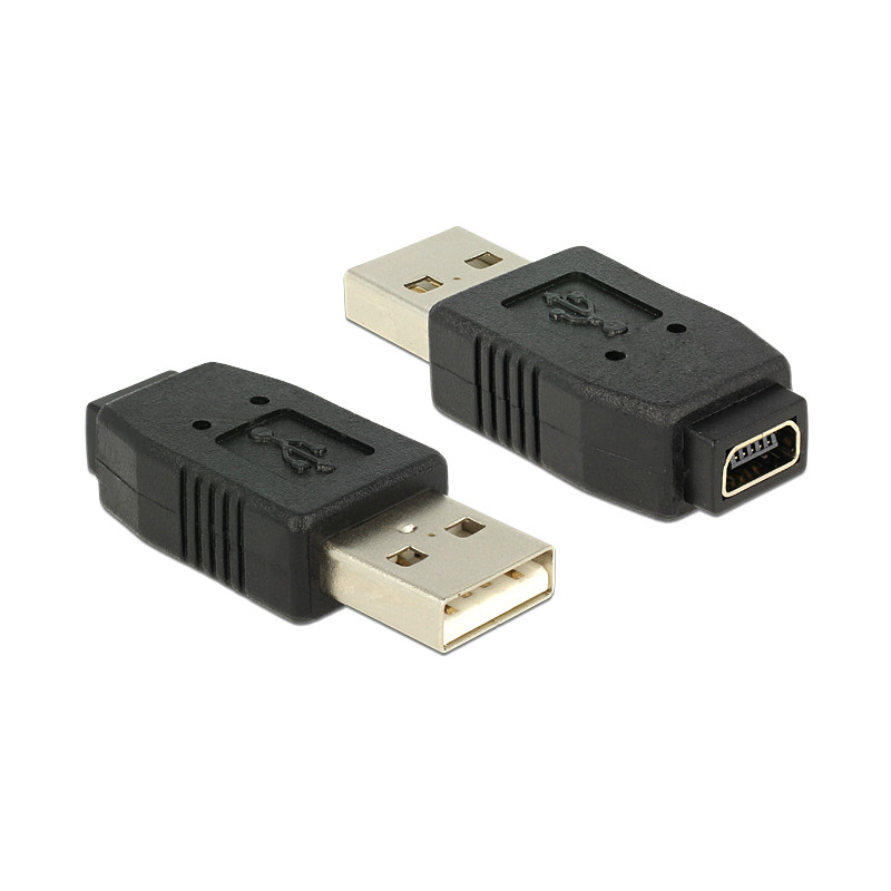 Delock Adapter USB 2.0 A Stecker - mini USB B 5 Pin Buchse
