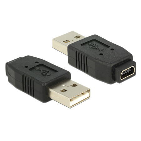 Delock Adapter USB 2.0 A Stecker - mini USB B 5 Pin Buchse