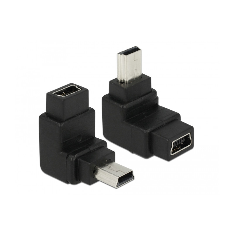 Delock Adapter USB-B mini 5 Pin Stecker zu Buchse 90°gewinkelt