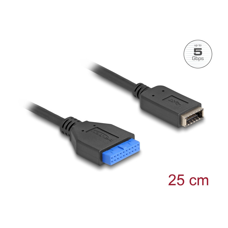Delock USB 5 Gbps Kabel Pfostenbuchse zu intern USB Typ-E Key A Buchse 25 cm