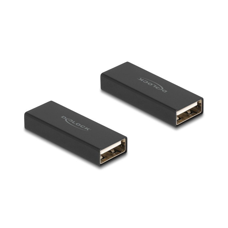 Delock Adapter Gender Changer USB 2.0 Typ-A Buchse zu Buchse Metall