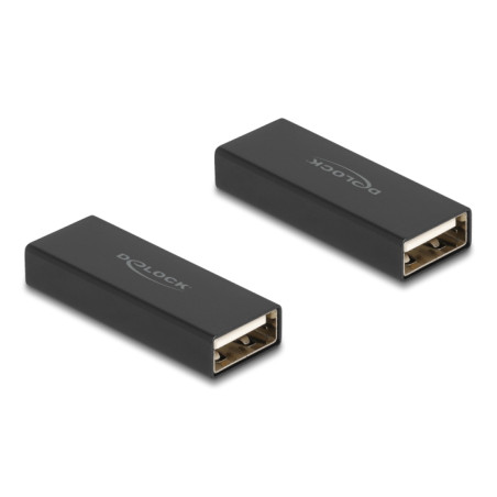 Delock Adapter Gender Changer USB 2.0 Typ-A Buchse zu Buchse Metall