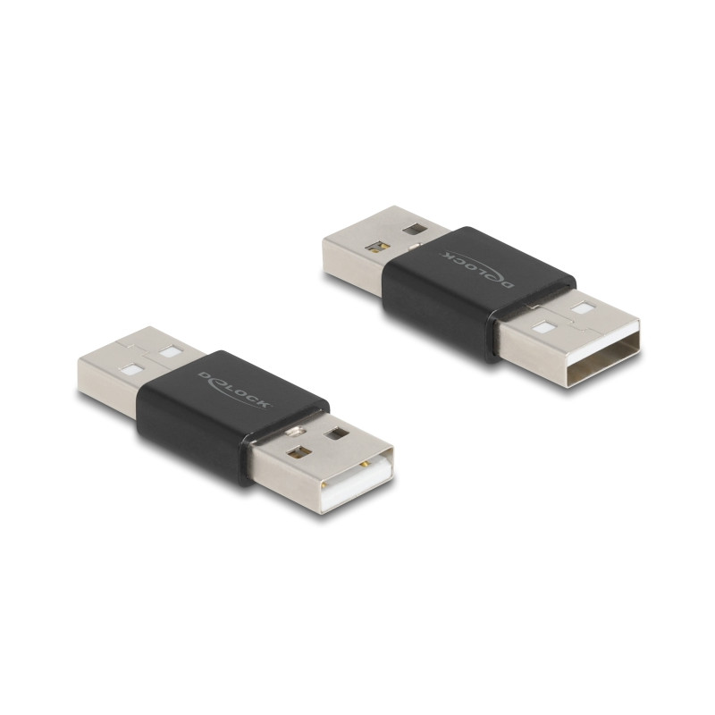 Delock Adapter Gender Changer USB 2.0 Typ-A Stecker zu Stecker Metall