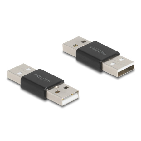 Delock Adapter Gender Changer USB 2.0 Typ-A Stecker zu Stecker Metall