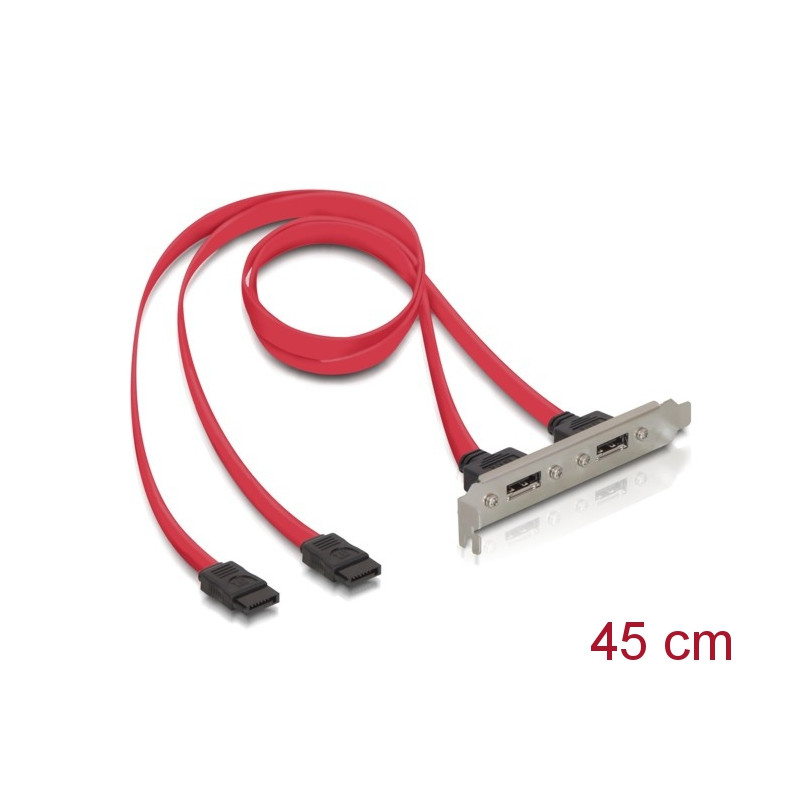 Delock Slotblech intern 2x SATA zu 2x eSATA extern