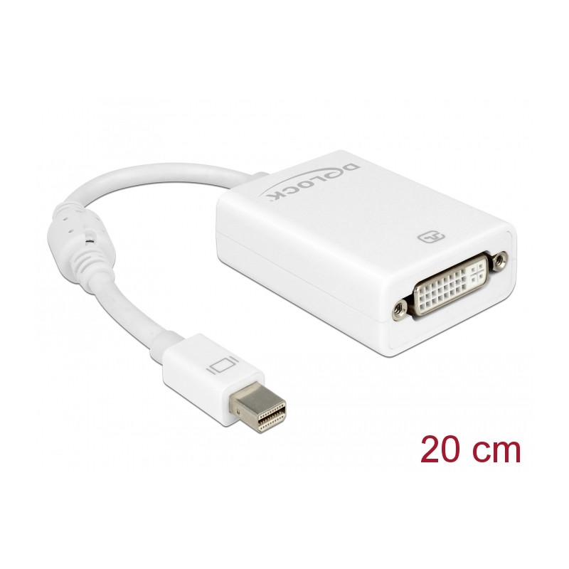 Delock Adapter mini DisplayPort 1.1 Stecker - DVI Buchse Passiv weiß